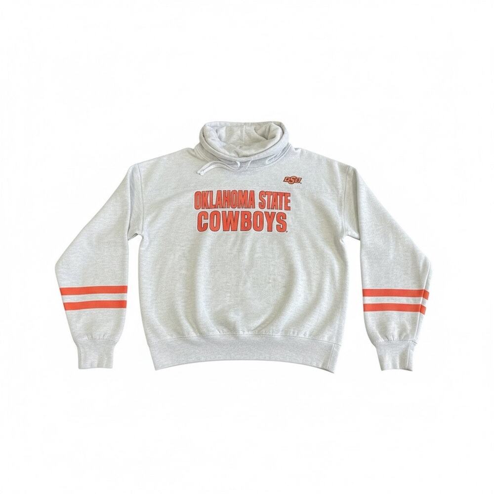 J America Oklahoma State Cowboys Hoodie Large Gray OSU Pullover Sweatshirt